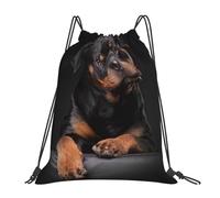 Zaino con coulisse impermeabile, resistente, per donne e uomini, con scritta "Rottweiler Loving Confident And Loyal" e simbolo di fedeltà e amore per il Rottweiler, per sport, palestra e altro ancora.
