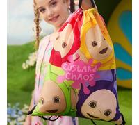 Zaino con coulisse in poliestere stampato con motivi dei personaggi Teletubbie Tinky Winky, Dipsy, Laa-Laa e Po, adatto come zaino da fitness, casual, da viaggio, da spiaggia, per uomo e donna Tagli U