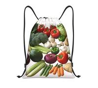 Zaino con Coulisse Introduction of Various Vegetables Sacca Sportiva Portaoggetti Drawstring Bag Pieghevole Borsa con Coulisse per Vacanze Viaggi Escursionismo 36X42CM