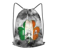 Zaino con Coulisse Ira Irish Sacca Ginnastica Impermeabile di Grande capacità Borsa da Spiaggia, per Uomo, Yoga, Escursionismo, 36x42cm