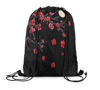 Zaino con Coulisse Japanese Flower Moon Flower Botanical Branches Sacca Sportiva Pieghevole Borsa con Coulisse Fashion Drawstring Bag per Scuola Academy Spiaggia M