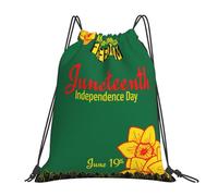 Zaino con Coulisse June-Teenth Is My Independence Day Borsa con Coulisse Pieghevole Sportiva Zainetto Leggero Sacca da Palestra per Viaggi Scuola Vacanze