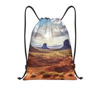 Zaino con Coulisse Landscape of Monument Valley Drawstring Backpack Impermeabile Sacchetta Sportiva Leggero Sportiva Zainetto per Scuola Unisex Vacanze