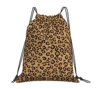 Zaino con coulisse leopardo selvatico stampa animale borsa di immagazzinaggio per palestra viaggio yoga spiaggia zaino per uomo donna