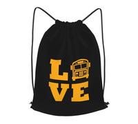 Zaino con Coulisse Love School Bus Drawstring Backpack Pieghevole Borsa con Coulisse Resistente Sacca da Palestra per Unisex Vacanze Scuola