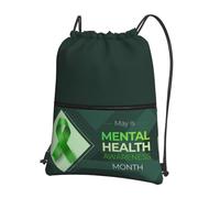 Zaino con Coulisse Mental Health Awareness Month Sacca da Palestra Leggero Drawstring Backpack Grande capacità Sacchetta Sportiva per Viaggi Scuola Unisex