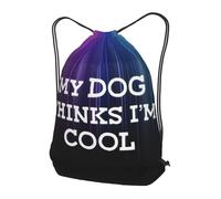 Zaino con Coulisse My Dog Thinks I'm Cool Drawstring Backpack Grande capacità Sportiva Zainetto Leggero Sacca da Palestra per Scuola Viaggi Spiaggia