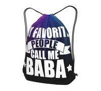 Zaino con Coulisse My Favorite People Call Me Baba Borsa con Coulisse Pieghevole Drawstring Backpack Grande capacità Sacca da Palestra per Spiaggia Scuola Unisex