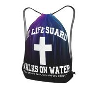 Zaino con Coulisse My Life Guard Walks On Water Drawstring Backpack Impermeabile Sacchetta Sportiva Grande capacità Sacca da Palestra per Vacanze Scuola Viaggi