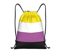 Zaino con Coulisse Non-Binary Pride Community Flag Drawstring Backpack Pieghevole Borsa con Coulisse Grande capacità Sacca da Palestra per Scuola Unisex Spiaggia