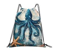 Zaino con Coulisse Oct-Opus Profound Sea Coral Drawstring Backpack Impermeabile Borsa con Coulisse Leggero Sportiva Zainetto per Unisex Viaggi Spiaggia