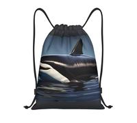 Zaino con Coulisse Orca Killer Whale Print Print Sacca Sportiva Palestra di Grande capacità Impermeabile Borsa per La Scuola, per Uomo, Arrampicata, Festa, 36x42cm