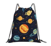 Zaino con Coulisse Outer Space Planet Solar System Sacca Sportiva Pieghevole Gym Sack Sport Sacche Sportive per Palestra Scuola Escursionismo