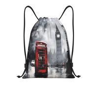 Zaino con Coulisse Paris Clock Tower Street Sacca da Palestra Pieghevole Drawstring Backpack Impermeabile Sportiva Zainetto per Viaggi Unisex Scuola