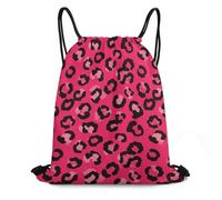 Zaino con Coulisse Pink Dots Wild Cheetah Leopard Print Borsa con Coulisse Impermeabile Drawstring Backpack Leggero Sacca da Palestra per Viaggi Unisex Vacanze