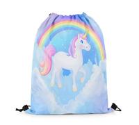 Zaino con Coulisse Rainbow Watercolor Cloud Sacca Sportiva Sport Sacche Sportive Portaoggetti Gym Sack per Escursionismo Viaggi Scuola 36X42CM