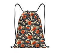 Zaino con Coulisse Red Flower Snake Sacca da Palestra Leggero Sportiva Zainetto Pieghevole Sacchetta Sportiva per Unisex Scuola Viaggi