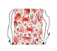 Zaino con Coulisse Red Sea Crab Pieghevole Borsa con Cordoncino Resistente Sacca da Palestra per Donna Spiaggia Ginnastica 39X46Cm