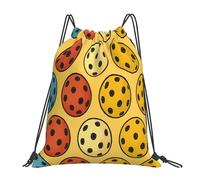 Zaino con Coulisse Retro Colorful Cartoon Pickleball Zaino per Bambini Durevole Multifunzione Borse Sportive Unisex, per Escursionismo, Scuola, Compleanno, 36x42cm