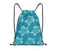 Zaino con Coulisse Sea Turtle in Line Art Style Sportiva Zainetto Impermeabile Drawstring Backpack Grande capacità Sacchetta Sportiva per Vacanze Scuola Unisex