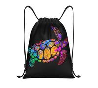 Zaino con Coulisse Sea Turtle in Psychedelic Drawstring Backpack Pieghevole Borsa con Coulisse Impermeabile Sacca da Palestra per Spiaggia Unisex Vacanze