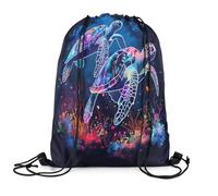 Zaino con Coulisse Sea Turtle Sacchetta Sportiva Grande capacità Borsa con Coulisse Pieghevole Drawstring Backpack per Viaggi Vacanze Scuola