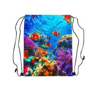 Zaino con Coulisse Sea Underwater World Borsa con Coulisse Leggero Drawstring Backpack Pieghevole Sportiva Zainetto per Viaggi Unisex Spiaggia
