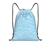 Zaino con Coulisse Sea Waves Pattern Borsa con Coulisse Pieghevole Sacca da Palestra Impermeabile Drawstring Backpack per Scuola Unisex Viaggi