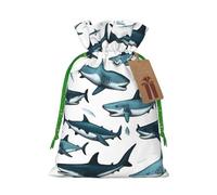 Zaino con Coulisse Shark Pattern with Various Gestures Sacca da Palestra Impermeabile Sportiva Zainetto Leggero Drawstring Backpack per Spiaggia Unisex Vacanze