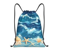Zaino con Coulisse Shell Starfish Prints Sacca da Palestra Impermeabile Borsa con Coulisse Leggero Sportiva Zainetto per Spiaggia Unisex Vacanze
