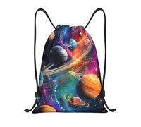 Zaino con Coulisse Solar System Planets Pattern Sacca Sportiva Unisex Borsa con Coulisse Sport Drawstring Bag per Escursionismo Palestra Scuola 36X42CM