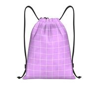 Zaino con coulisse, stampa a griglia disegnata a mano, piccola borsa da palestra con coulisse, per donne e uomini, zaino sportivo per viaggi, nuoto, spiaggia