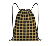 Zaino con coulisse, stampa a griglia dorata, piccola borsa da palestra con coulisse, per donne e uomini, zaino sportivo per viaggi, nuoto, spiaggia
