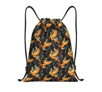 Zaino con coulisse, stampa di fenici fantasia, piccola borsa da palestra con coulisse, per donne e uomini, zaino sportivo per viaggi, nuoto, spiaggia