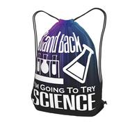 Zaino con Coulisse Stand Back I'm Going To Try Science Borsa con Coulisse Impermeabile Drawstring Backpack Leggero Sacca da Palestra per Vacanze Unisex Spiaggia