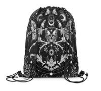 Zaino con Coulisse Sugar Skull Moda Borsa da Ginnastica Spazioso Sacca Zainetto per Spiaggia Escursionismo Uomo 39X46Cm