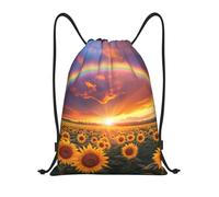 Zaino con Coulisse Sunflower Cloud Rainbow Pattern Sacca Sportiva Portaoggetti Sacche Sportive Fashion Borsa con Coulisse per Viaggi Scuola Escursionismo 36X42CM