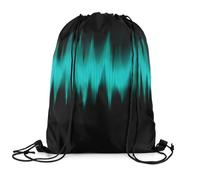 Zaino con Coulisse Teal Ombre Geometric Lines Abstract Art Mint Green Gradient Stylish 3D Aesthetic Trippy Spira Sacca Sportiva Portaoggetti Sacche Sportive Fashion Gym Sack per Palestra 36X42CM