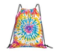 Zaino con Coulisse Tie Dye Rainbow Abstract Swirl Sacca Sportiva Impermeabile Drawstring Bag Portaoggetti Borsa con Coulisse per Scuola Escursionismo Viaggi