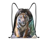 Zaino con Coulisse Tiger in The Zoo Borsa con Coulisse Pieghevole Drawstring Backpack Grande capacità Sacca da Palestra per Spiaggia Vacanze Scuola
