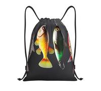 Zaino con Coulisse Various Type of Fishing Baits Sacche da Palestra Durevole Multifunzione Coulisse Tasche, per Escursionismo, Uomo, Donna, 36x42cm