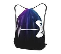 Zaino con Coulisse Video Game Heartbeat Sportiva Zainetto Leggero Drawstring Backpack Resistente Sacchetta Sportiva per Viaggi Vacanze Scuola