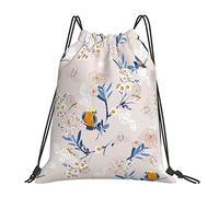 Zaino con coulisse Vintage Spring Bird Flower String Borsa da palestra Pull Cinch Sackpack per uomo Donna Sport Yoga Viaggi Nuoto