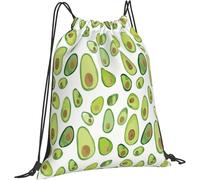 Zaino con Coulisse Watercolor Avocado Painted Sacca Ginnastica Impermeabile Durevole Borsa da Spiaggia, per Escursionismo, Uomo, Donna, 36x42cm