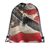 Zaino con Coulisse We The People Soaring American Bald Eagle Sacca Sportiva Pieghevole Drawstring Bag Sport Borsa con Coulisse per Vacanze Viaggi Escursionismo 36X42CM