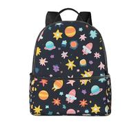 Zaino con elementi spaziali per donne e uomini, con stelle colorate, borsa per la scuola per adolescenti, borsa per libri, casual, per college, viaggi, lavoro