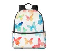 Zaino con farfalla ad acquerello, per donne e uomini, con uccello, per adolescenti, borsa per la scuola, zaino casual per college, viaggi, lavoro