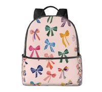 Zaino con fiocco colorato per donne e uomini, borsa scolastica arcobaleno per adolescenti, borsa per libri, zaino casual per college, viaggi, lavoro