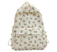 Zaino con fiocco per studenti | Borsa da scuola carina per ragazze adolescenti | Elegante zaino per scuola media, viaggi, notebook e bottiglia d'acqua, Kaki, Refer to description