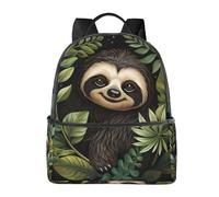 Zaino con foglie di bradipo per donne e uomini, giungla tropicale, borsa per la scuola per adolescenti, borsa per libri, zaino casual per università, viaggi, lavoro